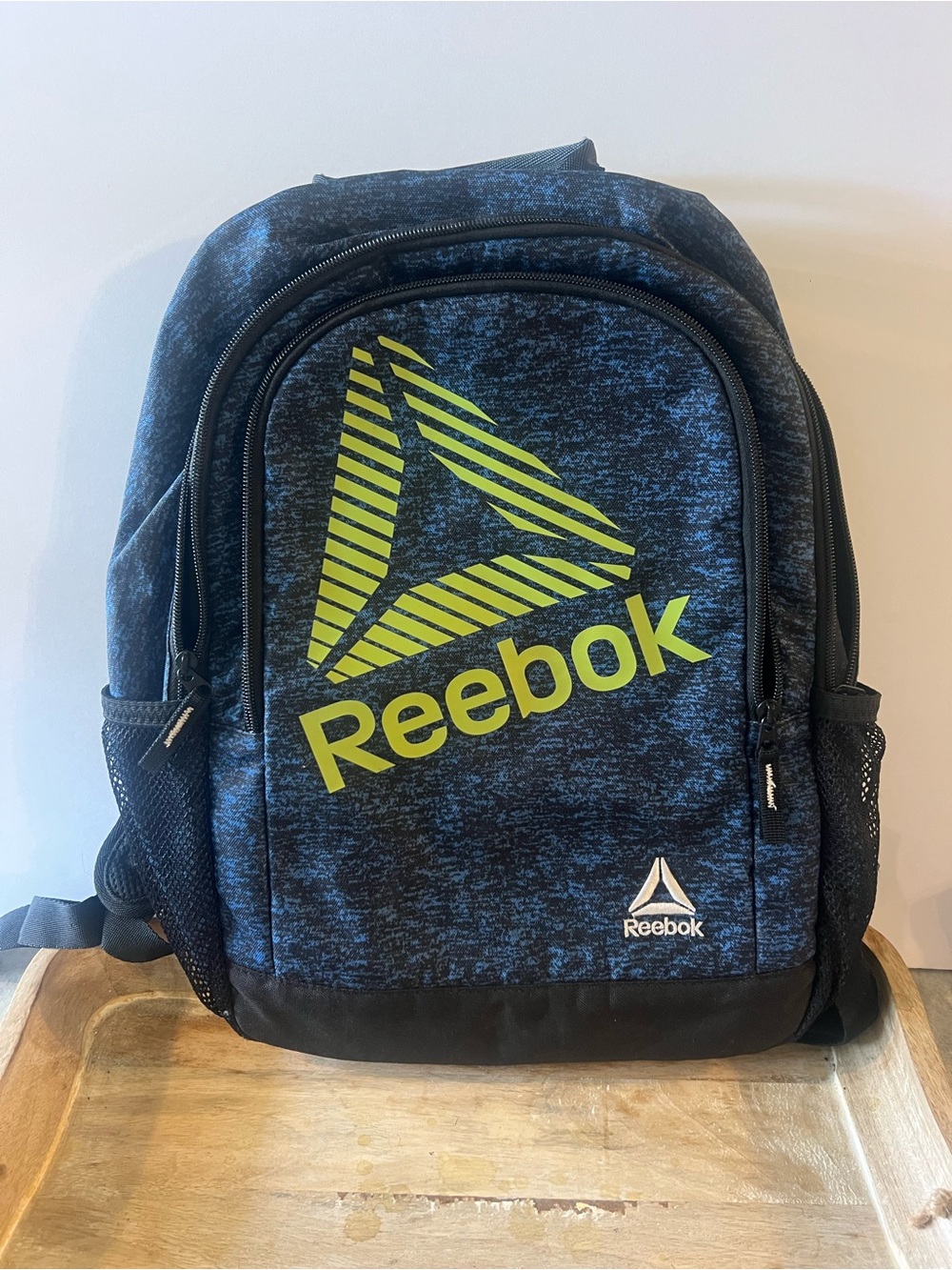 Reebok Kids Blue Backpack with Lime Logo